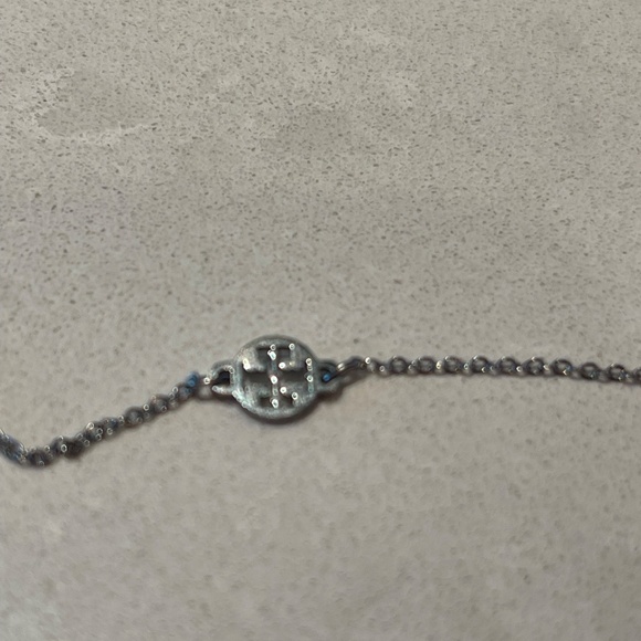 Tory Burch Miller Medallion Station Logo Silver Necklace - Picture 4 of 7